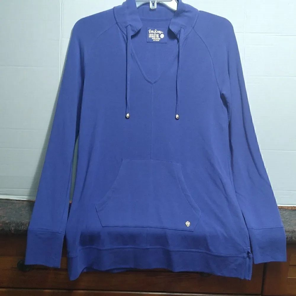 Lilly Pulitzer Mandarin Collar Vee Neck Top with Kangaroo Pocket